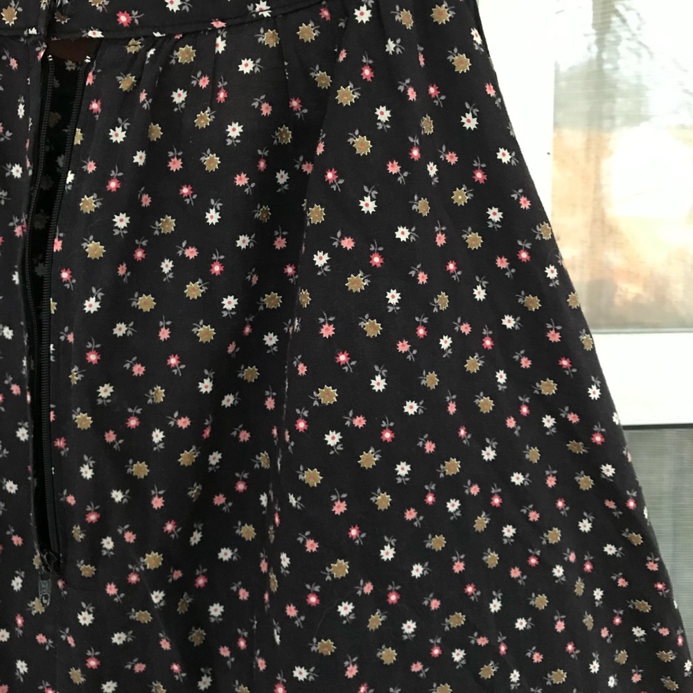 Vtg🎀Gunne Sax Black Calico Skirt Size S Prairie Midi Lace Trim👒🌾(RESERVED) - Picture 10 of 15
